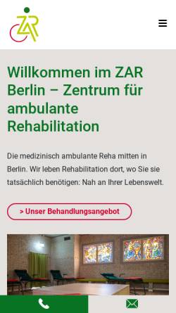 Vorschau der mobilen Webseite www.zar-berlin.de, Zentrum für ambulante Rehabilitation - ZaR