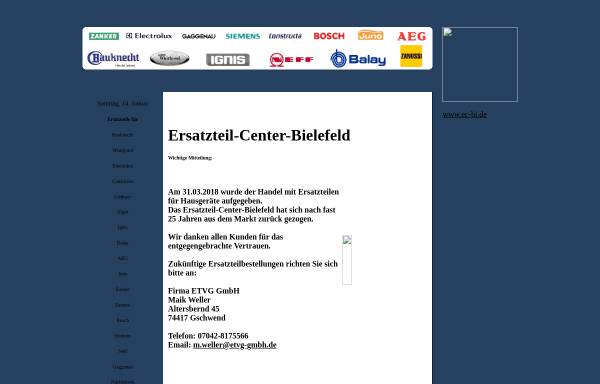 Vorschau von www.ec-bi.de, Ersatzteil-Center Fa. Mielke
