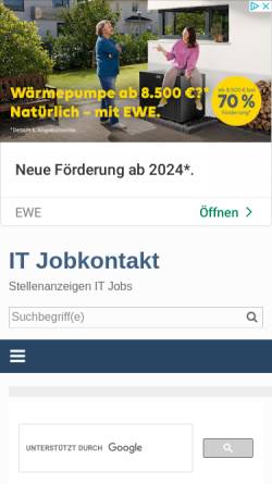 Vorschau der mobilen Webseite www.it-jobkontakt.de, IT-Jobkontakt