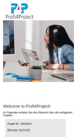 Vorschau der mobilen Webseite www.profi4project.com, PASS Partner Consulting AG