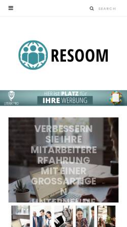 Vorschau der mobilen Webseite www.resoom.de, Resoom Projects - audeoSoft GmbH