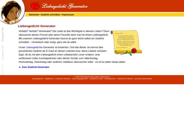 Vorschau von www.lovepoem.de, Liebesgedicht Generator