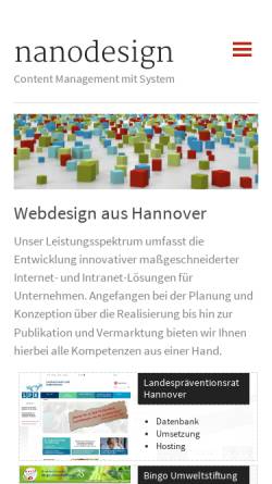 Vorschau der mobilen Webseite www.nanocards.de, Nanocards.de