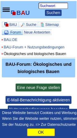Vorschau der mobilen Webseite bau.net, Forum Ökologisches Bauen