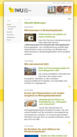 Vorschau der mobilen Webseite www.iwu.de, Institut Wohnen und Umwelt GmbH