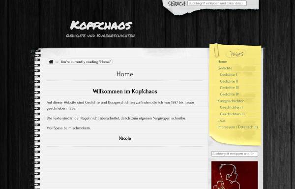 Vorschau von www.kopfchaos.ch, Kopfchaos