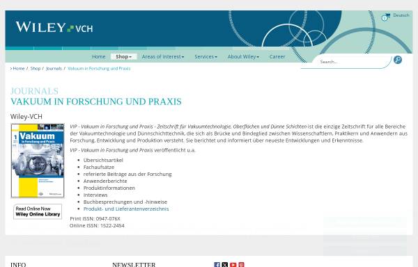 Vorschau von www.wiley-vch.de, Vakuum in Forschung und Praxis