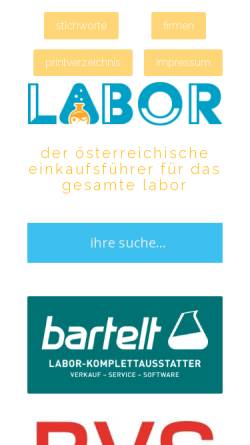 Vorschau der mobilen Webseite www.labor.at, Labor.at by Fachverlag Wien, Dr. Sepp K.Fischer