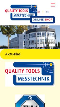 Vorschau der mobilen Webseite www.quality-tools.de, Quality-Tools Messtechnik, Inh. Bernd Kappes