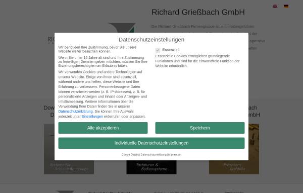 Vorschau von www.griessbach.de, Firmenverbund Richard Griessbach