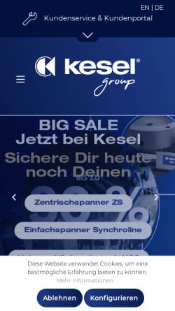 Vorschau der mobilen Webseite www.kesel.com, Georg Kesel GmbH & Co. KG