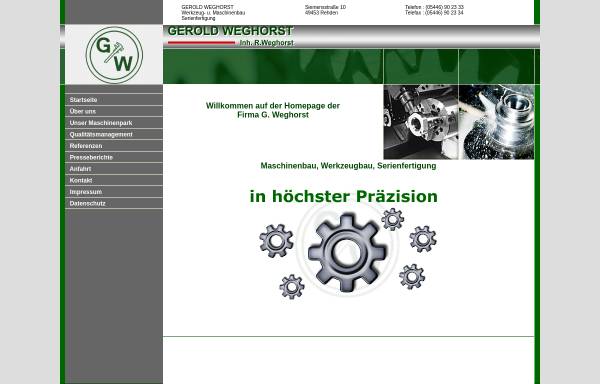 Vorschau von www.weghorst-maschinenbau.de, Gerold Weghorst - Maschinenbau, Inh. R. Weghorst