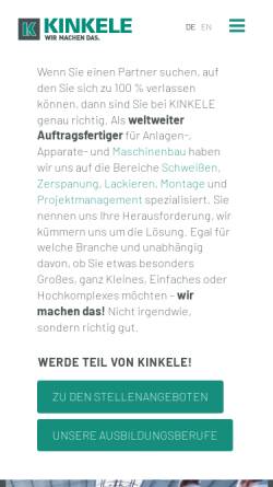 Vorschau der mobilen Webseite www.kinkele.de, Kinkele GmbH & Co. KG