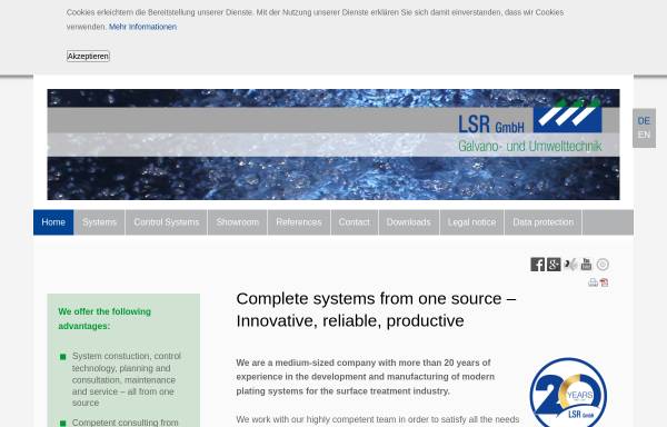 Vorschau von www.lsr-gmbh.de, LSR-GmbH Galvanotechnik, Umwelttechnik, Schalt- und Steuerungstechnik