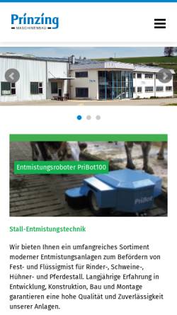 Vorschau der mobilen Webseite www.prinzing-online.de, Peter Prinzing GmbH