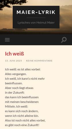 Vorschau der mobilen Webseite www.maier-lyrik.de, Maier-Lyrik