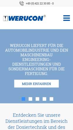Vorschau der mobilen Webseite www.werucon.de, Werucon Automatisierungstechnik GmbH