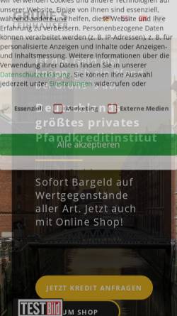 Vorschau der mobilen Webseite leihhaus.de, Grüne´s Leihhäuser Inh. Hermann Grüne KG