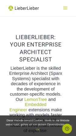 Vorschau der mobilen Webseite lieberlieber.com, LieberLieber Software GmbH