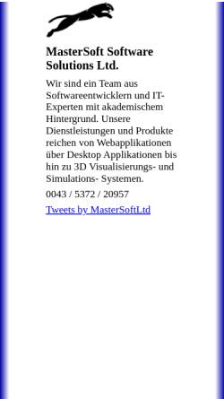 Vorschau der mobilen Webseite www.mastersoft.at, MasterSoft Software Solutions Ltd