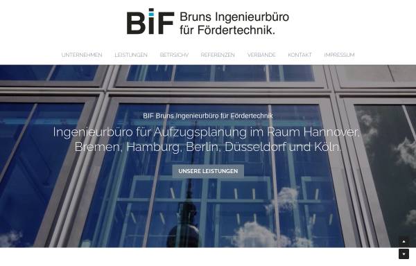 Vorschau von www.aufzugsingenieure.de, BIF - Bruns Ingenieurbüro für Fördertechnik