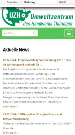 Vorschau der mobilen Webseite www.umweltzentrum.de, Deutsche Umweltzentren des Handwerks