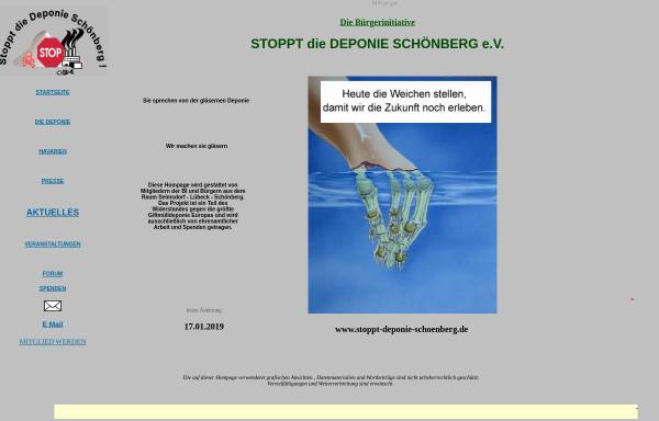 Vorschau von www.stoppt-deponie-schoenberg.de, Stoppt die Deponie Schönberg e. V.