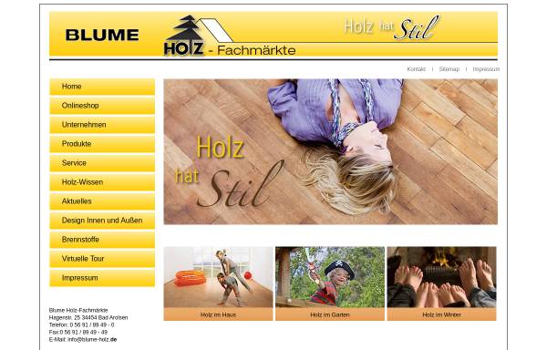 Vorschau von www.blume-holz.de, Blume Holzfachmärkte GmbH