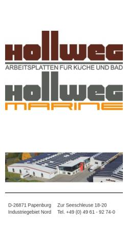 Vorschau der mobilen Webseite www.hollweg.de, Hollweg GmbH & Co. KG