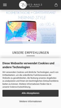 Vorschau der mobilen Webseite www.red-nails.de, GRZ DV-Engineering GmbH