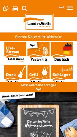 Vorschau der mobilen Webseite www.landeswelle.de, LandesWelle Thüringen
