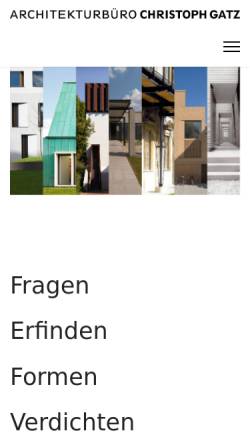 Vorschau der mobilen Webseite www.architekt-gatz.de, Gatz, Christoph