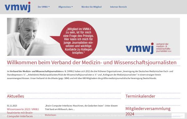 Vorschau von www.medizinjournalisten.de, Vereinigung der Deutschen Medizinischen Fach- und Standespresse e.V. (FSP)