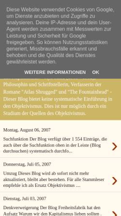 Vorschau der mobilen Webseite objektivist.blogspot.com, Freie Radikale