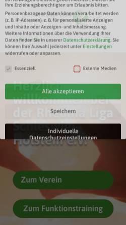 Vorschau der mobilen Webseite rlsh.de, Deutsche Rheuma-Liga Schleswig-Holstein e.V.