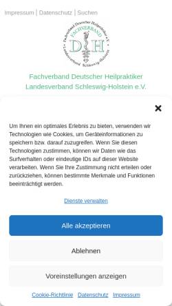 Vorschau der mobilen Webseite fdh-sh.de, Fachverband Deutscher Heilpraktiker Landesverband Schleswig-Holstein e. V.