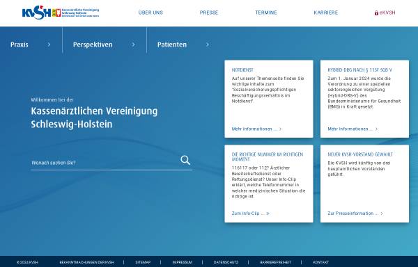Vorschau von www.kvsh.de, KVSH - Kassenärztliche Vereinigung Schleswig-Holstein