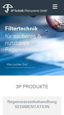 Vorschau der mobilen Webseite www.3ptechnik.de, 3P Technik Filtersysteme GmbH