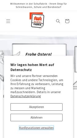 Vorschau der mobilen Webseite www.schulfabrik.de, Schulfabrik.de, Gunar Fohry