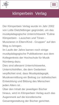 Vorschau der mobilen Webseite www.klimperbein.de, Euline Klimperbein