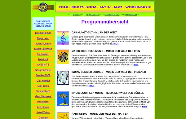Vorschau von www.heupferd-musik.de, Musik der Welt