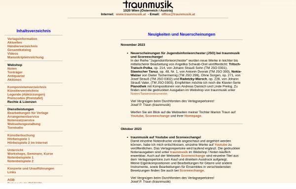 Vorschau von www.traunmusik.at, Traunmusik Wien - Bühnen- und Musikverlag