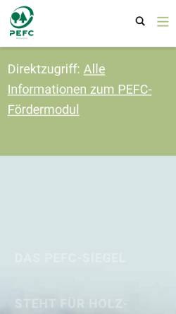 Vorschau der mobilen Webseite pefc.de, PEFC Deutschland e.V