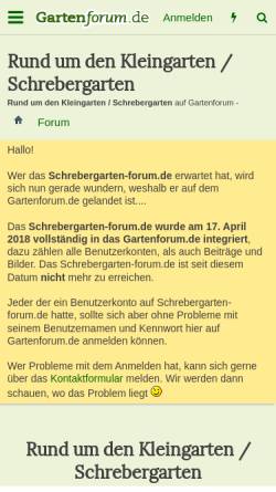 Vorschau der mobilen Webseite www.schrebergarten-forum.de, Schrebergarten-Forum