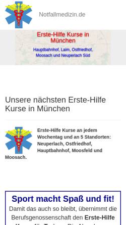 Vorschau der mobilen Webseite www.notfallmedizin.de, Allgemeine Sanitätshilfe e.V.