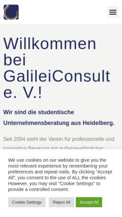 Vorschau der mobilen Webseite www.galileiconsult.de, GalileiConsult e.V.