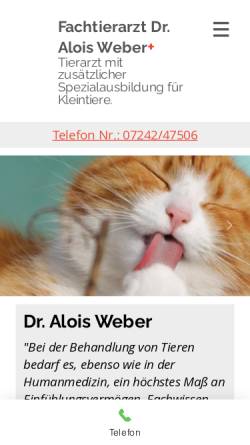 Vorschau der mobilen Webseite www.fachtierarzt-weber.com, Fachtierarzt Dr. Alois Weber