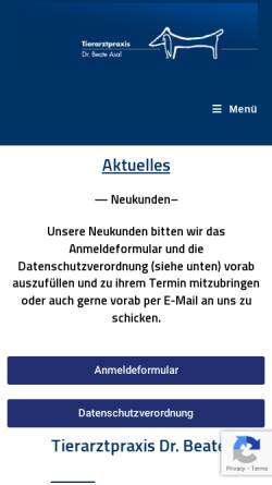 Vorschau der mobilen Webseite www.asal-tierarzt.de, Kleintierpraxis Asal