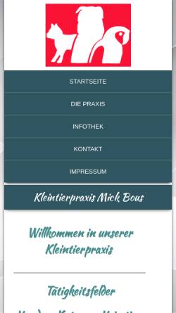 Vorschau der mobilen Webseite www.tierarztpraxis-mick.de, Kleintierpraxis Mick
