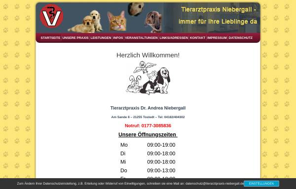 Vorschau von www.tierarztpraxis-niebergall.de, Tierarztpraxis Dr. Andrea Niebergall